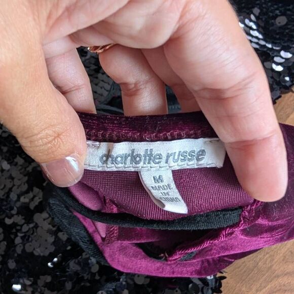 Charlotte Russe Velvet and Lace Cropped Cami Top - Picture 4 of 4